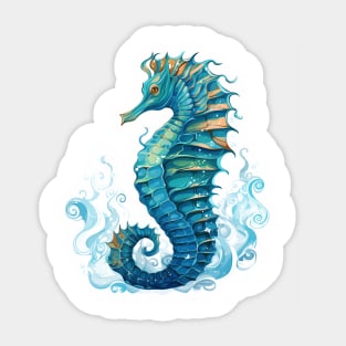 Watercolor Seahorse Sticker